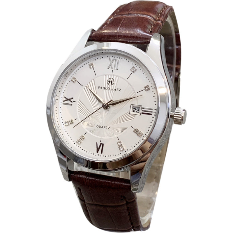 Reloj Minimalista para Hombre con Calendario – Cuarzo y Cristal Mineral